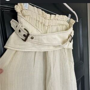 Free people wide leg trouser with buckle detailing